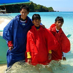 poncho cape red sun protection sail boat boracay